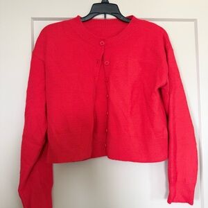 Cropped Crew Cardigan - Size Small – Soft Knit – Minimalist / Balletcore